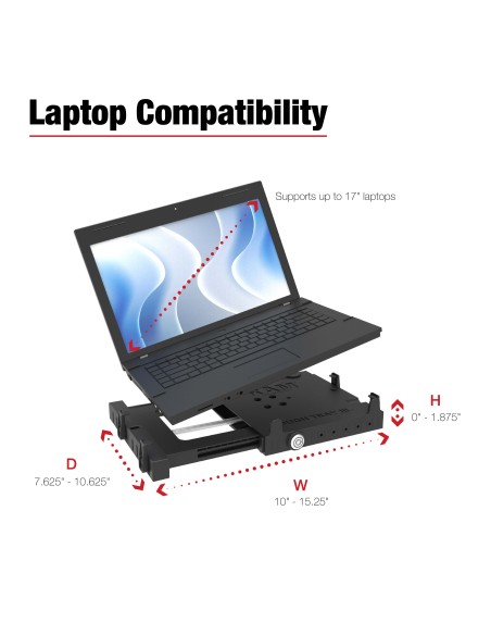 RAM® Tough-TrayT III Spring Loaded Laptop Tray