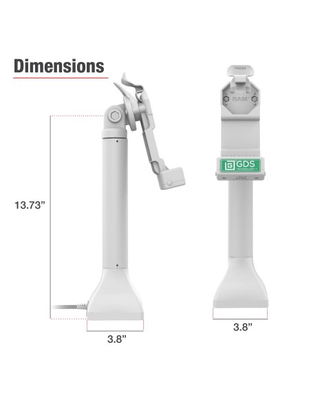 GDS® Uni-ConnT 14" Pedestal Dock with USB-C - Gray