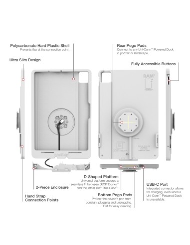 IntelliSkin® Thin-CaseT for iPad Pro 11 (D Shape & Rear Pads) Gray