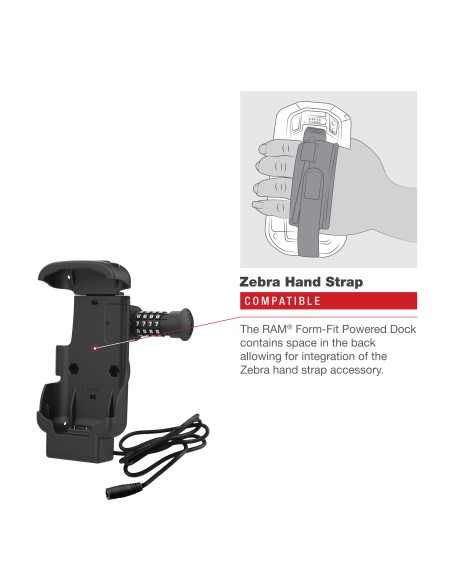 RAM® Combo-Locking Form-Fit Powered Dock for Zebra TC73 & TC78