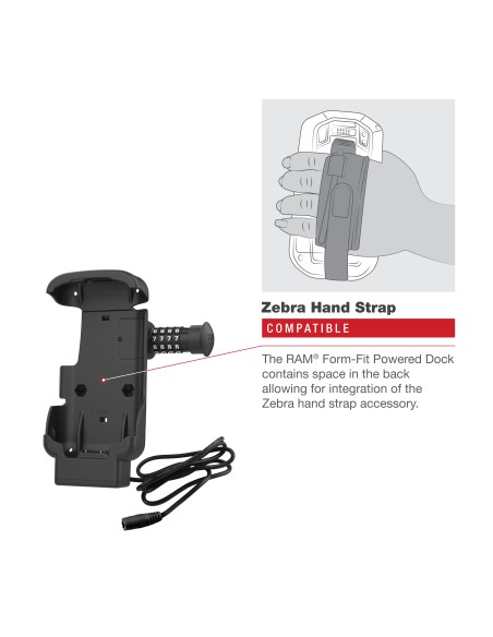 RAM® Combo-Locking Form-Fit Powered Dock for Zebra TC53 & TC58