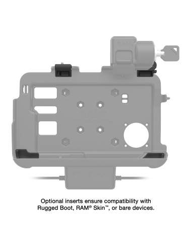 Locking RAM® Thin-DockT + Dual USB for Zebra ET401 8"