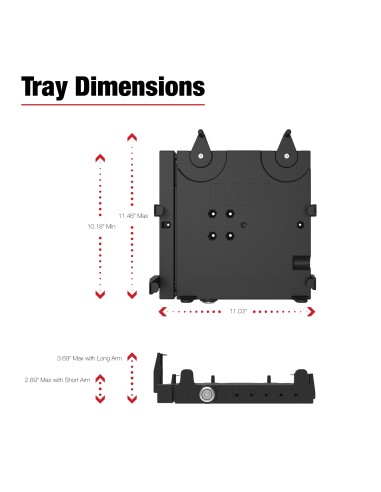 RAM® No-DrillT Laptop Mount for '12-26 Ram 2500 + More