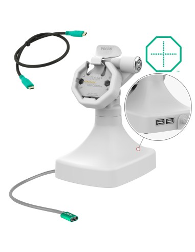 GDS® Uni-ConnT Powered Locking Tilt & Swivel Dock with USB-C + Data Gray
