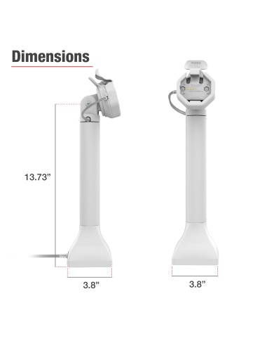 GDS® Uni-ConnT Powered 14" Pedestal Dock with PoE - Gray