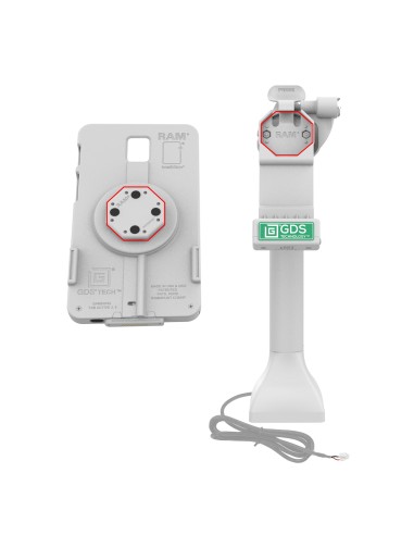 GDS® Uni-ConnT 14" Locking Pedestal Dock with PoE - Gray