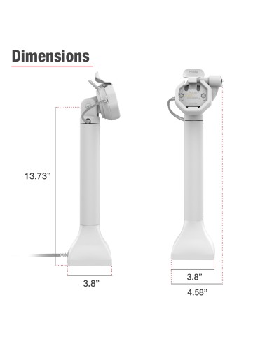 GDS® Uni-ConnT Powered 14" Locking Pedestal Dock with PoE - Gray