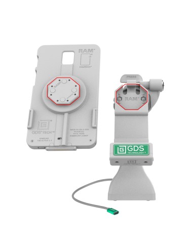 GDS® Uni-ConnT 7" Locking Pedestal Dock with USB-C - Gray