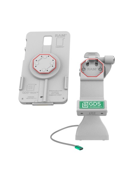 GDS® Uni-ConnT 7" Locking Pedestal Dock with USB-C - Gray