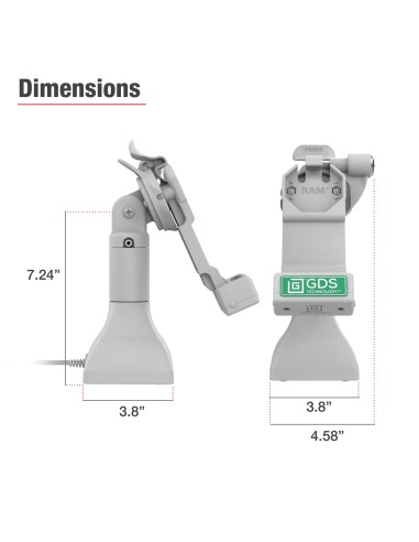 GDS® Uni-ConnT 7" Locking Pedestal Dock with PoE - Gray