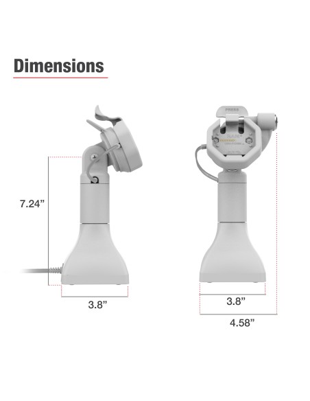 GDS® Uni-ConnT Powered 7" Locking Pedestal Dock with PoE - Gray