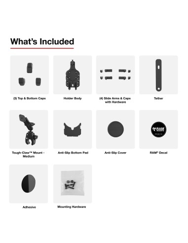 RAM® Quick-GripT Pro Phone Mount with Small Tough-ClawT Base - Medium