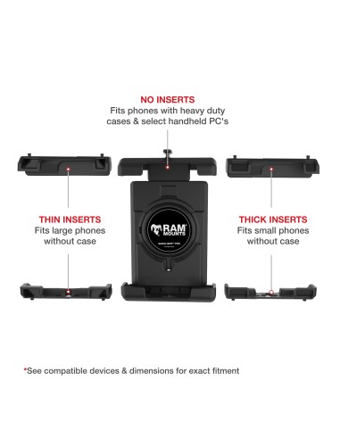 RAM® Quick-GripT Pro XL Phone Mount with Small Tough-ClawT Base - Medium