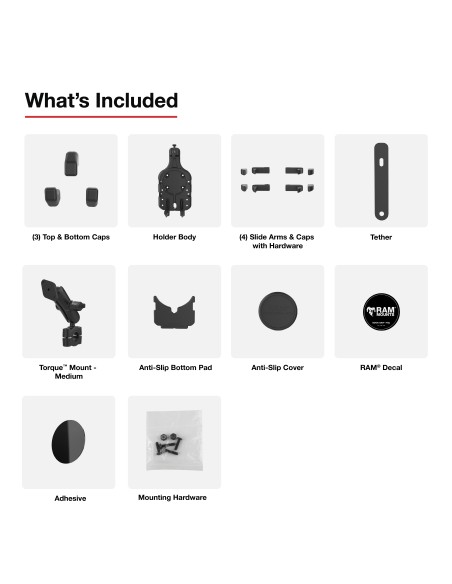 RAM® Quick-GripT Pro Phone Mount with Medium TorqueT Base - Medium