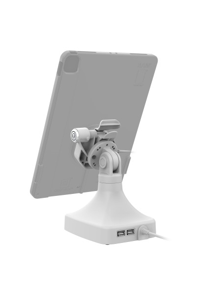 GDS® Uni-ConnT Powered Locking Tilt & Swivel Dock with PoE + Data - Gray