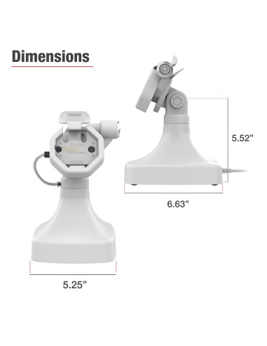 GDS® Uni-ConnT Powered Locking Tilt & Swivel Dock with PoE + Data - Gray