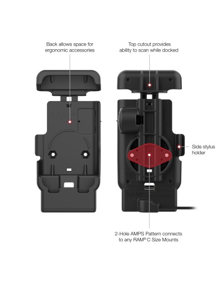 RAM® Powered Dock with Pogo Pins for Zebra TC701
