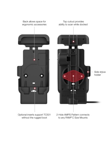 RAM® Powered Dock with USB-C for Zebra TC501