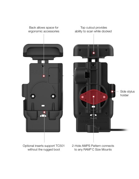 RAM® Powered Dock with USB-C for Zebra TC501