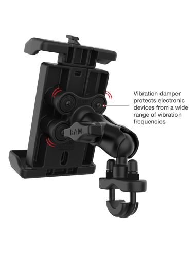 RAM® Quick-GripT Pro XL Vibration Damping Phone Mount & Qi2 15W Charger