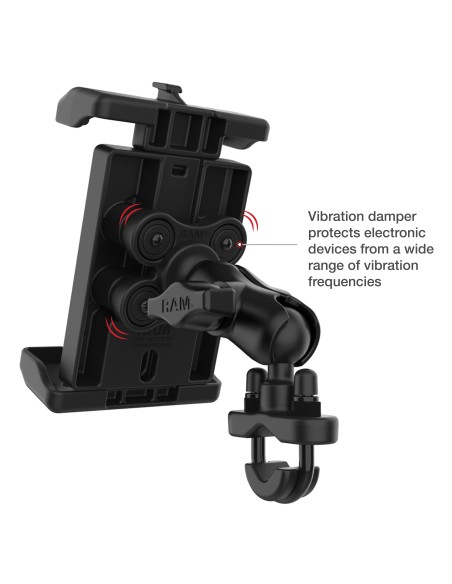 RAM® Quick-GripT Pro XL Vibration Damping Phone Mount & Qi2 15W Charger