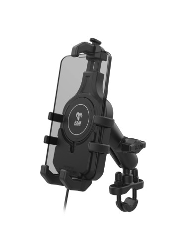 RAM® Quick-GripT Pro Phone Handlebar Mount with Qi2 15W Wireless Charger