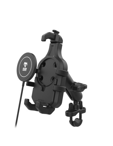 RAM® Quick-GripT Pro Phone Handlebar Mount with Qi2 15W Wireless Charger