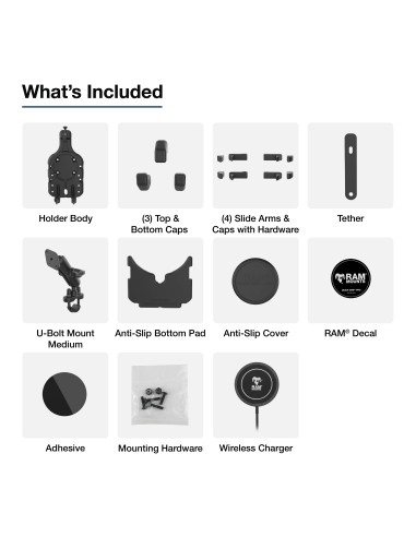 RAM® Quick-GripT Pro Phone Handlebar Mount with Qi2 15W Wireless Charger