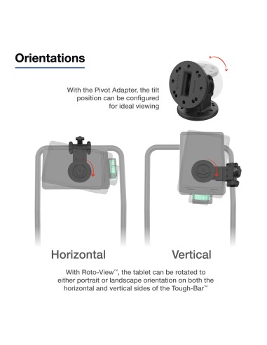 RAM® Friction Hinge Mount for Tough-BarT with Roto-ViewT & Pivot Feature