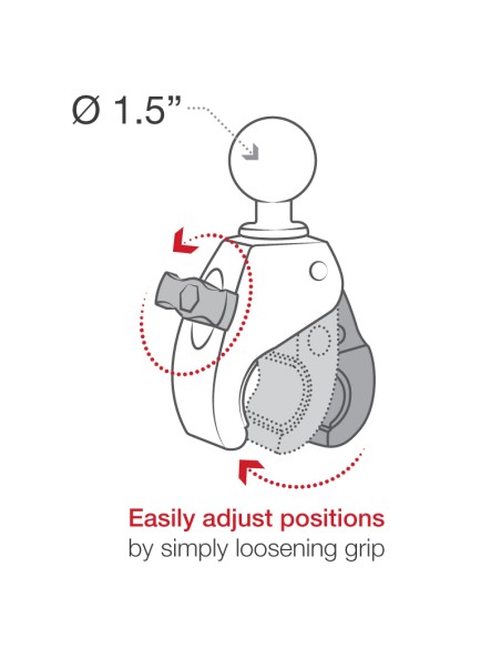 RAM® Tough-ClawT Medium Clamp Ball Base