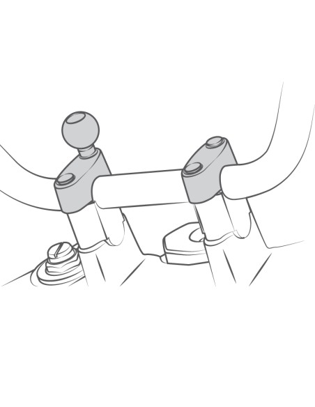 RAM® Motorcycle Handlebar Clamp Base with M8 Bolts