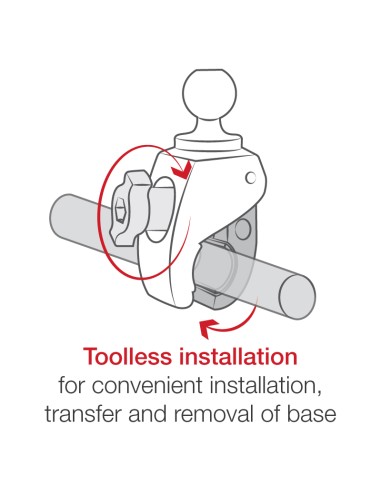 RAM® Tough-ClawT Small Clamp Mount for Raymarine Dragonfly Series