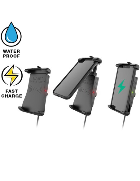 RAM® Quick-GripT 15W Waterproof Wireless Charging Mount with Tough-ClawT