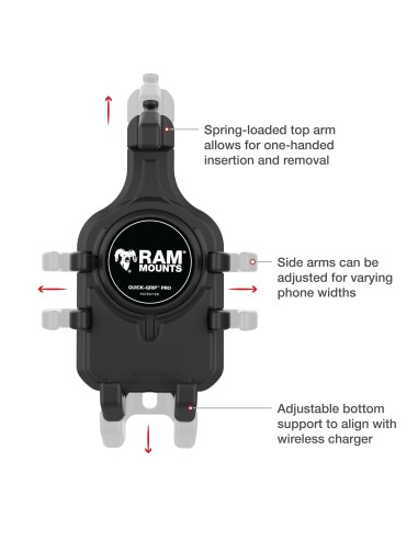 RAM® Quick-GripT Pro Phone Mount with Small Tough-ClawT Base - Medium
