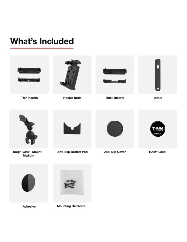 RAM® Quick-GripT Pro XL Phone Mount with Small Tough-ClawT Base - Medium