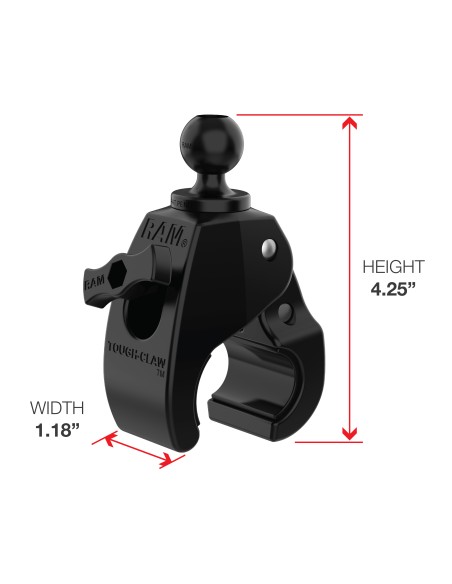 RAM® X-Grip® Large Phone Mount with Tough-ClawT Medium Clamp Base - Long