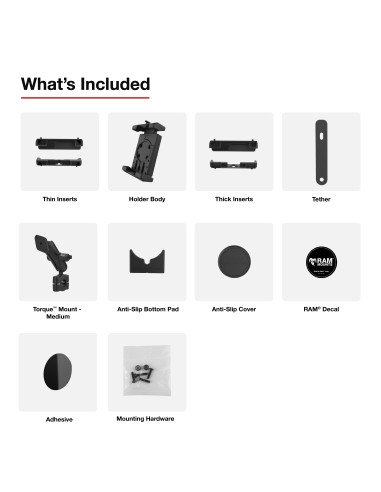 RAM® Quick-GripT Pro XL Phone Mount with Medium TorqueT Base - Medium