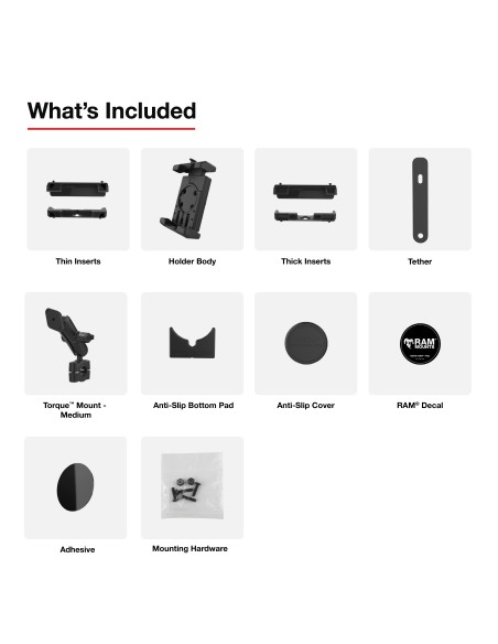 RAM® Quick-GripT Pro XL Phone Mount with Medium TorqueT Base - Medium