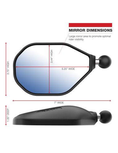 RAM® Tough-MirrorT Right Mirror with Ball