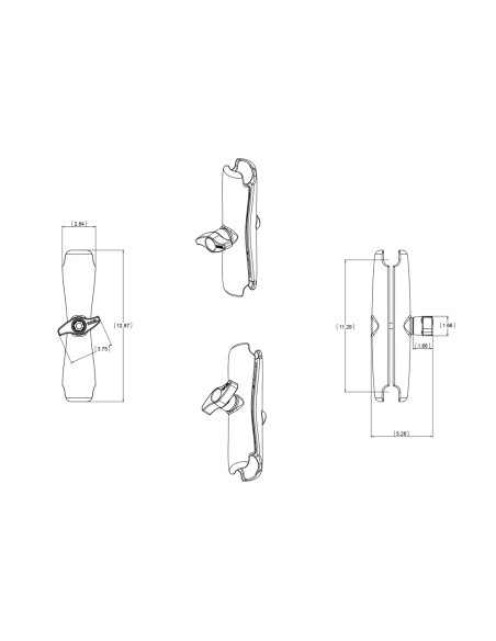 RAM® Double Socket Arm - D Size Long