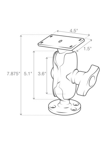 RAM® Drill-Down Ball Mount for Humminbird Helix 8-10 & XPLORE Series