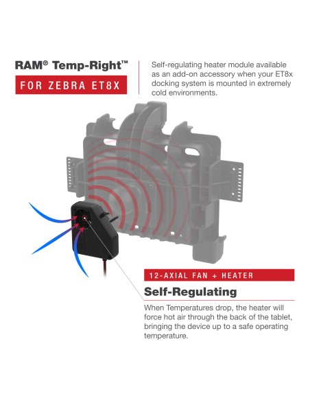 RAM® Temp-RightT Dock Heating Module for Zebra ET8x 2-in-1 Tablet