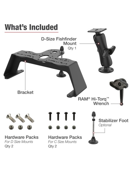 RAM® Fish Finder Deck Kit with Humminbird Helix 8-10 & XPLORE Mount