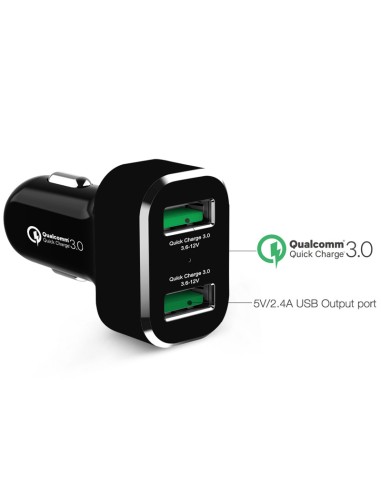 GDS® 2-Port USB Cigarette Charger with Qualcomm® Quick ChargeT