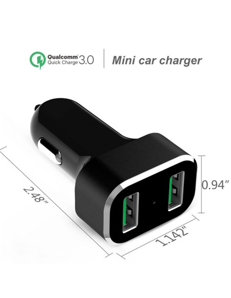 GDS® 2-Port USB Cigarette Charger with Qualcomm® Quick ChargeT
