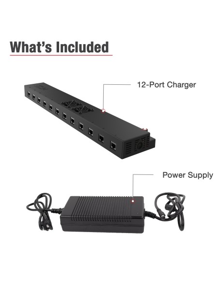 GDS® 12-Port 300W USB-C + RJ45 Power Delivery Wall Charger