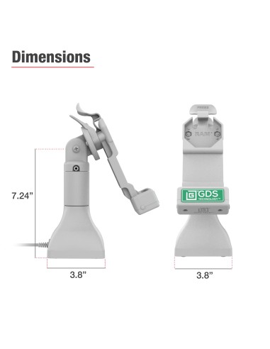 GDS® Uni-ConnT 7" Pedestal Dock with PoE - Gray