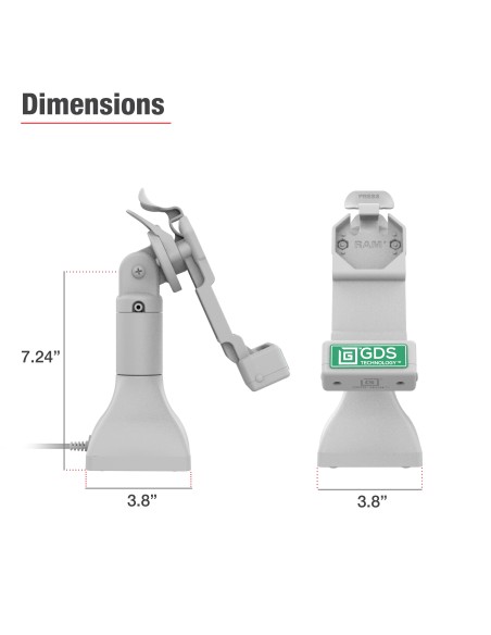 GDS® Uni-ConnT 7" Pedestal Dock with PoE - Gray