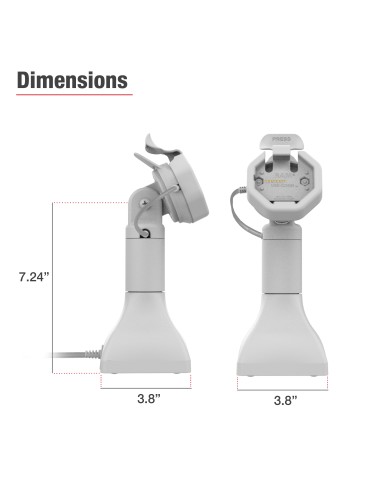 GDS® Uni-ConnT Powered 7" Pedestal Dock with USB-C - Gray