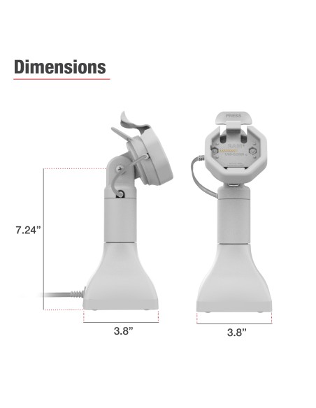 GDS® Uni-ConnT Powered 7" Pedestal Dock with PoE - Gray